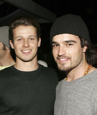 Will Estes and Justin Mentell at the after party of the California premiere of "Across The Hall."