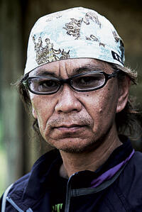 Director Takashi Miike on the set of "13 Assassins."