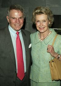 Dina Merrill and Ted Hartley at the premiere of "Strip Search".