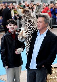 Zach Mills and Dustin Hoffman at the UK premiere of "Mr Magorium's Wonder Emporium."