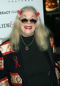 Sylvia Miles at the New York premiere of "Pride & Prejudice."