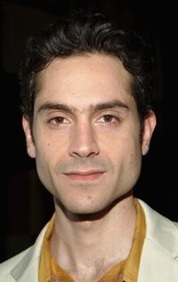 Omar Metwally at the curtain call and after party of "Beast on the Moon."