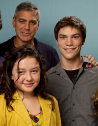 George Clooney, Amara Miller and Nick Krause at the portrait session of "The Descendants" during the 2011 Toronto Film Festival.