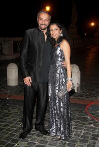 Kabir Bedi and Parveen Dusanj at the "Elizabeth: The Golden Age" dinner during the 2nd Rome Film Festival.
