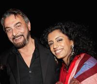 Kabir Bedi and Parveen Dusanj at the Golden Dreams party during the Rome Film Festival.