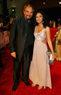 Kabir Bedi and Parveen Dusanj at the opening night gala premiere of "Michael Clayton" during the 4th Dubai International Film Festival.