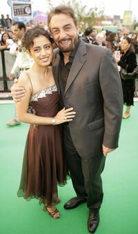 Kabir Bedi and Guest at the world premiere of "The Train."