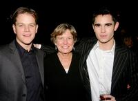 Matt Damon, Nancy Carlsson-Paige and Max Minghella at the after party of the premiere of "Syriana."