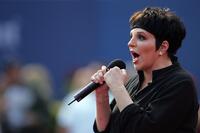 Liza Minnelli at the Billie Jean King National Tennis Center performs at 2007 U.S. Open Men's Final.