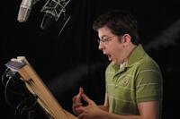 Christopher Mintz-Plasse on the set of "How to Train Your Dragon."