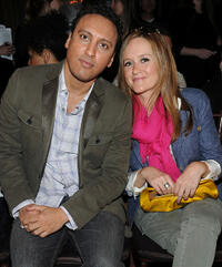 Comedians Aasif Mandvi and Samantha Bee at the Banana Republic Fall 2011 Collection fashion show.