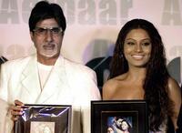 Amitabh Bachchan and Bipasha Basu at the release of the soundtrack of "Aetbaar" (Trust).