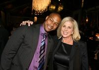 Finesse Mitchell and Director Callie Khouri at the premiere of "Mad Money."
