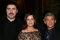 Alfred Molina, Marcia Gay Harden and Daniel Battsek at the Miramax Films premiere of "The Hoax".