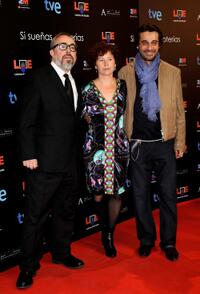 Alex de la Iglesia, Iciar Bollain and Jordi Molla at the Goya Cinema Awards.