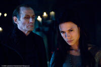 Bill Nighy as Viktor and Rhona Mitra as Sonja in "Underworld: Rise of the Lycans."