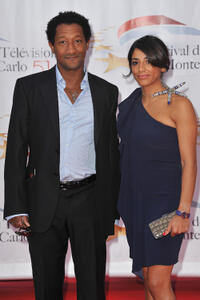 Edouard Montoute and Loubna at the opening night of 51st Monte Carlo TV Festival in Monaco.