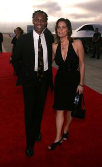 Joe Morton and guest at the premiere of "Stealth".