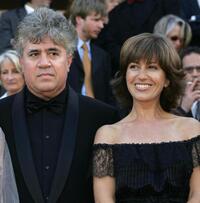 Pedro Almodovar and Mercedes Moran at the official projection of "La Nina Santa" during the Cannes Film Festival.