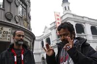 Producer Rohan Sippy and Director Nikhil Advani on the set of "Chandni Chowk to China."