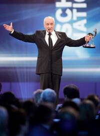 Armin Mueller-Stahl at the annual Bambi Awards, winner in the category 'Acting', accepts his award.