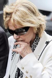 Jeanne Moreau at the Funeral of French actor and filmmaker Jean-Claude Brialy.