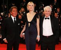 Valentino Garavani, Gwyneth Paltrow and Moni Moshonov at the premiere of "Two Lovers" during the 61st Cannes International Film Festival.