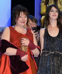 Yolande Moreau and Charlotte Gainsbourg at the Cesar Film Awards.