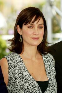 Carrie-Anne Moss at "The Matrix Reloaded" photocall at the Palais Des Festival during 56th International Cannes Film Festival.