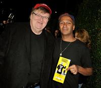 Michael Moore and Tom Morello at the Los Angeles premiere of "Capitalism: A Love Story."