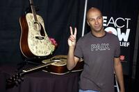 Tom Morello at the "ReAct Now: Music and Relief" benefit.