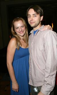 Elisabeth Moss and Vincent Kartheiser at the wrap party of "Mad Men."