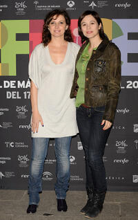 Marta Belaustegui and Eva Pallares  at the 12th Malaga Film Festival presentation party.