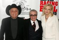 Jake LaMotta, Director Martin Scorsese and Cathy Moriarty at the special screening of "Raging Bull."