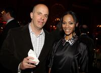 Neal H. Moritz and Zoe Saldana at the after party of "Vantage Point."