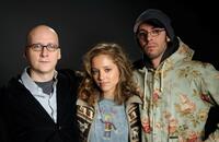 Greg Mottola, Margarita Levieva and Jesse Eisenberg at the Hollywood Life House.