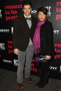 Anson Mount and Guest at the opening night of "Reasons To Be Pretty."