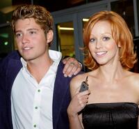 Julian Morris and Lindy Booth at the premiere of "Cry Wolf."