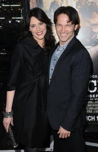 Stephen Moyer and Guest at the premiere of "The Pacific."