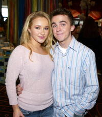 Frankie Muniz and Hayden Panettiere at the premiere of "Racing Stripes".
