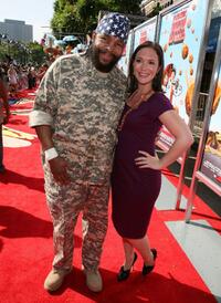 Mr. T and Hannah Minghella at the premiere of "Cloudy With A Chance Of Meatballs."