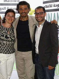 Poussy Shalaby, Khaled Nabawy and Guest at the DFI Egyptian Filmmakers Lunch during the 64th Annual Cannes Film Festival.