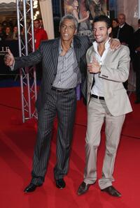 Samy Naceri and Guest at the premiere of "Hellboy II : The Golden Army" during the 34th US Film Festival.