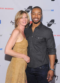 Birgit Schwarz-Hickey and Isaiah Mustafa at the 2011 One Show Interactive Awards in New York.