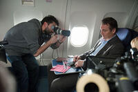 Liam Neeson on the set of "Unknown."