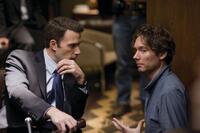 Ben Affleck and Director Kevin Macdonald on the set of "State of Play."