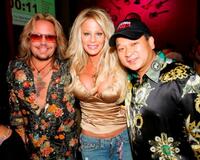 Vince Neil, Lia Neil and Johnny Chan at the inaugural Vince Neil "Off the Strip" Texas Hold Em Poker Tournament.
