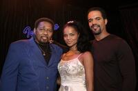 Aaron Neville, Victoria Rowell and Kristoff St. John on the sets of "The Young and The Restless."