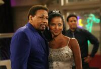 Aaron Neville and Victoria Rowell on the sets of "The Young and The Restless."