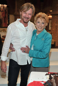 Stephen Nichols and Jeanne Cooper at the "The Young and the Restless" 38th Anniversary cake cutting in California.